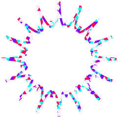 ステンドグラス風吹き出し　三角形模様　ギザギザした形