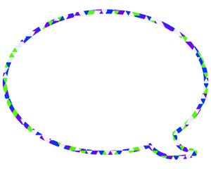 ステンドグラス風吹き出し　三角形模様　丸形