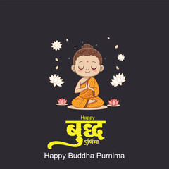 Naklejka premium Buddha meditating under a bodhi tree. Mountain temple background. Buddhist holiday, asadha purnima, buddha purnima