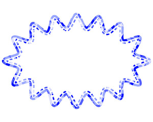 ステンドグラス風吹き出し　三角形模様　細長い丸みのあるギザギザした形