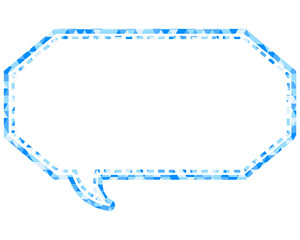 ステンドグラス風吹き出し　三角形模様　細長い八角形