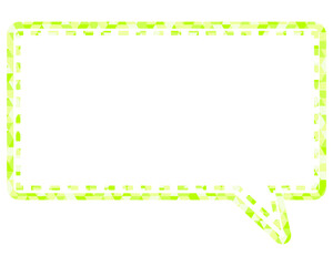 ステンドグラス風吹き出し　三角形模様　四角形