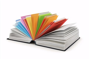 Open Book with Colorful Folders