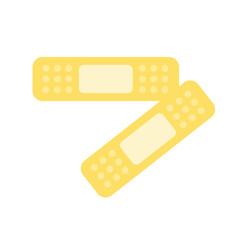 シンプルなばんそうこうのベクターイラスト：応急処置、保護 - Simple Adhesive Bandage Vector Illustration: First Aid, Protection