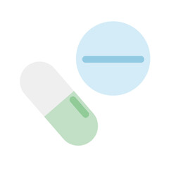 シンプルな錠剤とカプセルのベクターイラスト：医療、健康 - Simple Tablet and Capsule Vector Illustration: Medical, Health