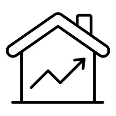 Real estate investment house color icon