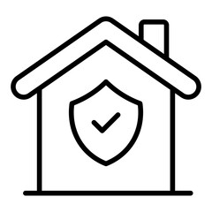 Secure home insurance house color icon	
