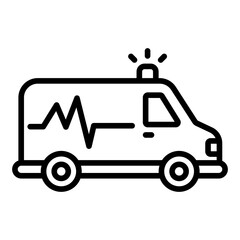 Ambulance emergency vehicle color icon	
