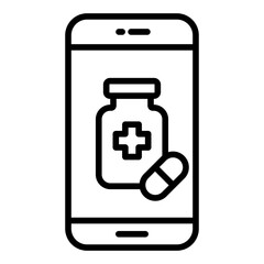 Online pharmacy mobile app color icon	
