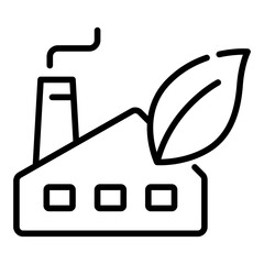 Eco factory icon with green leaf for sustainable industry