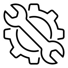 Gear and wrench settings icon	
