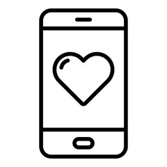 Smartphone with heart icon	
