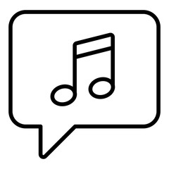 Music note in chat bubble icon.	
