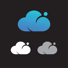technology gradient colorful cloud logo, Cloud logo vector for software house, software developer, web developer, web hosting, domain, cloud services, website, cloud computing, data warehouse.