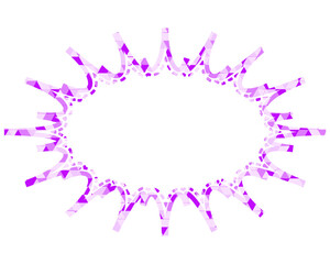ステンドグラス風吹き出し　三角形模様　細長いギザギザした形