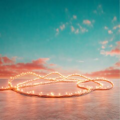 Abstract minimal scene of multiple glowing paths diverging into success under a sky of festive lights symbolizing action and focus Effective Time Management High-Performance 