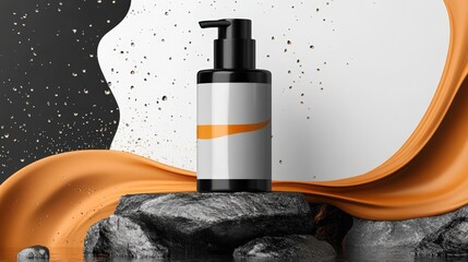 Cosmetic bottle display mockup