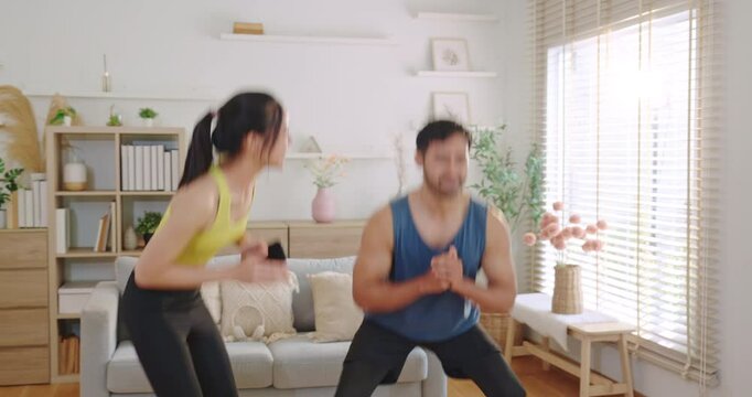 Playful motivation during squats at home