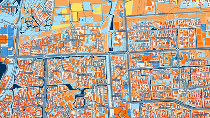 Colorful Lelystad Street Map with Labels and Buildings
