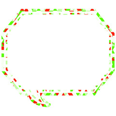 ステンドグラス風吹き出し　三角形模様　角のある八角形