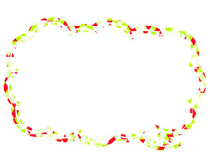 ステンドグラス風吹き出し　三角形模様　細長い雲形