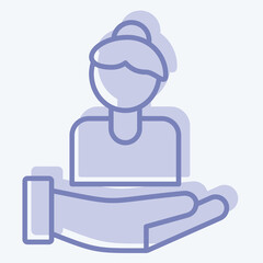 Icon Caring For Women. related to Feminism symbol. two tone style. design editable