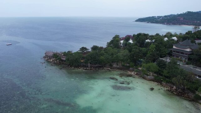 Koh Phangan Island, Thailand, Drone Shot of Koh Raham and Secret Beach