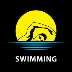 Swimming Logo Icon. Vector illustration
