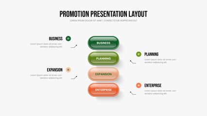 Obraz premium Corporate Solution Presentation Layout Vector Illustration. Digital Showcase Four Element Diagram Slideshow Template. Marketing Insight 4 Option Infographic Frame Design.