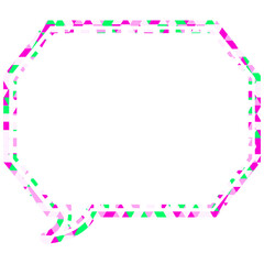 ステンドグラス風吹き出し　三角形模様　角のある八角形