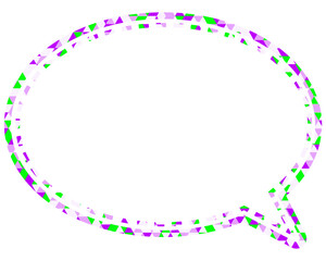 ステンドグラス風吹き出し　三角形模様　丸形