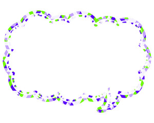 ステンドグラス風吹き出し　三角形模様　細長い雲形