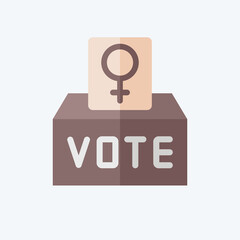 Icon Feminism Vote. related to Feminism symbol. flat style. design editable