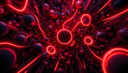 Abstract Red Glowing Energy Field