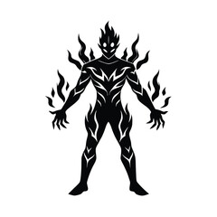 stylized fire elemental fantasy concept