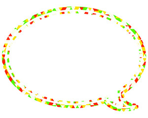 Fototapeta premium ステンドグラス風吹き出し 三角形模様 丸形