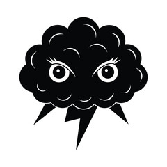 stylized storm cloud with eyes illustration