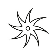 Shuriken icon vector. Ninja illustration sign. Throwing stars symbol or logo.