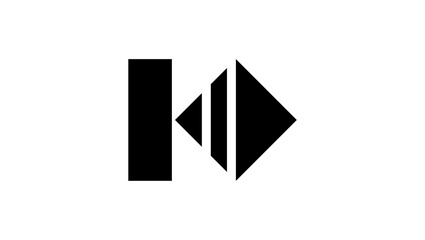 letter K in financial shape, black isolated silhouette