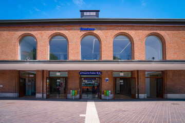 Ravenna Railway Station modern architecture in Italy, blending sleek contemporary design with the...