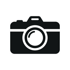 Minimalist Camera Icon Vector or Black Silhouette Photography Symbol