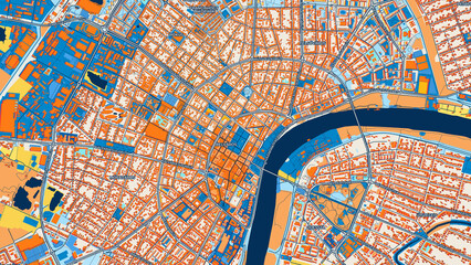 Colorful Szeged Street Map with Labels and Buildings
