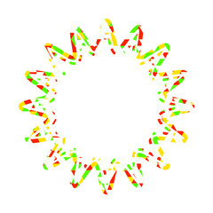 ステンドグラス風吹き出し　三角形模様　丸みのあるギザギザした形