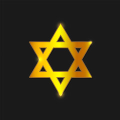 Vector illustration of Golden Star on isolated black background