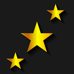 Vector illustration of Golden Stars on isolated black background