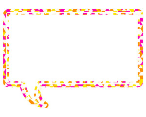 ステンドグラス風吹き出し　三角形模様　四角形