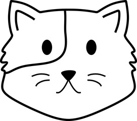 Handdrawn Face Cat