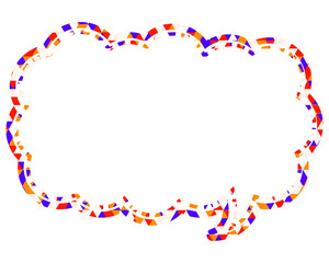 ステンドグラス風吹き出し　三角形模様　細長い雲形