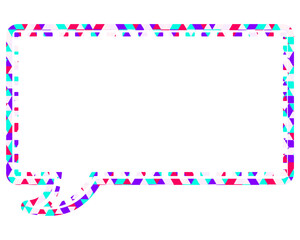 ステンドグラス風吹き出し　三角形模様　四角形