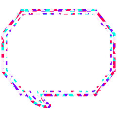 ステンドグラス風吹き出し　三角形模様　角のある八角形